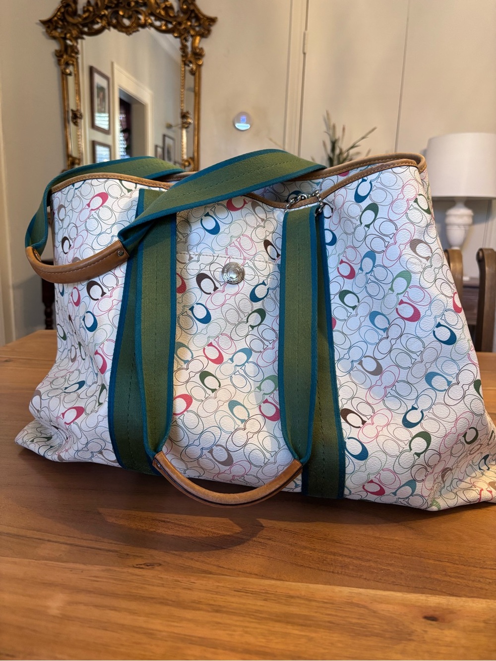 Vintage Coach Scribble Tote - Large